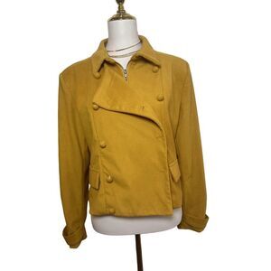 Misslook Jacket Blazer Moto Suede Mustard‎ Yellow XL